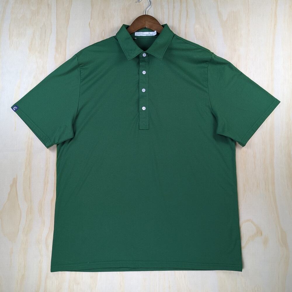 Criquet Men's XL Green Polo Shirt Short Sleeve Pima Cotton Blend Retro Golf